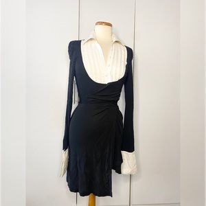 DVF Black & White Wrap Dress